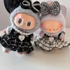 For 17cm Labubu Clothes I II Sitting Party Dolls for Korean Kpop Jk Pleated Skirt with Camera Shoes Outfit Accessories Gift 2