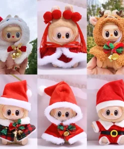 17cm Labubu I II Idol Dolls Clothes Bell Shawl Outfit Christmas Cape Snowman Deer Korea Kpop Exo Clothing Plush Doll'S Clothes