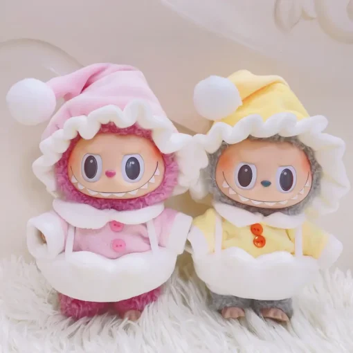 Doll Clothes For LABUBU Eggshell Pajamas Clothes Mini Plush Doll Clothing for Labubu I II III Idol Dolls Fans Gift
