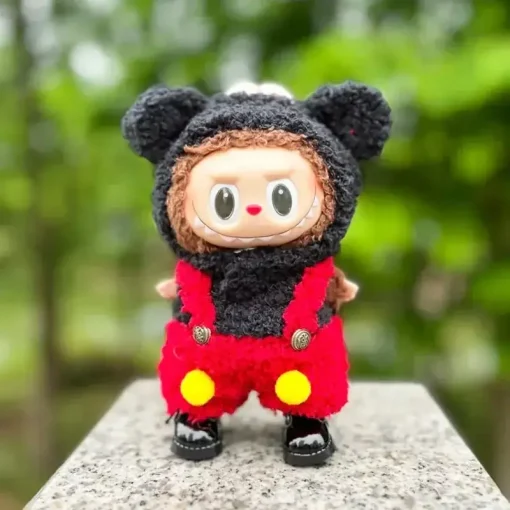 Labubu 17cm Doll's Clothes The Monster Labubu Outfit Accessories Clothing DIY Kids Gift Winter Mickey Mouse Suit Hat Shoes