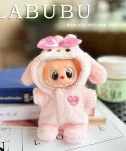 15cm/17cm Labubu I II Dolls Clothes Cute Pink Clothes Blue Shark Accessories Clothing Plush Doll'S Clothes