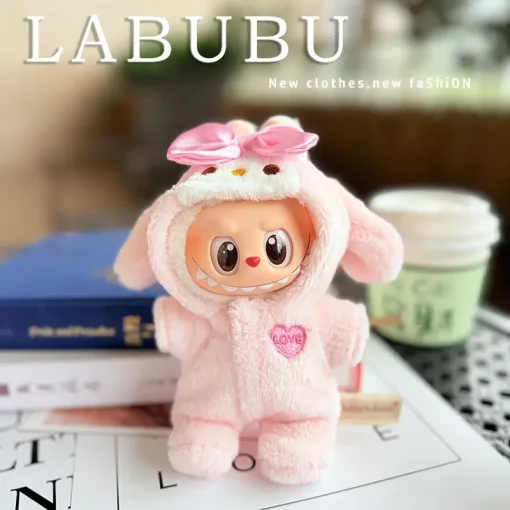 15cm/17cm Labubu I II Dolls Clothes Cute Pink Clothes Blue Shark Accessories Clothing Plush Doll'S Clothes