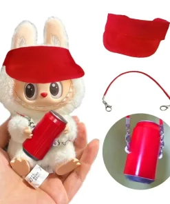 Mini Doll'S Clothes Outfit Accessories For Coca Cola Series Labubu Idol V3 hat Disassemble use lanyard no doll no cup Clothing