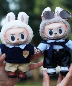 17cm Labubu Doll Outfits Designer Luxury Onesie Labubu Doll Clothes Fashion Shirt Plush Toys Clothes Labubu Doll Accessories Set