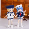 OB11 Clothing 17CM Couple Sailor Suit with Hat 3-Piece Summer Doll Outfit Cute Fashion Student Uniform For Dress Up Dolls