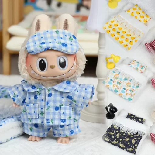 17cm Labubu Clothing Plush Doll's Clothes The Monsters Outfit Accessories DIY Kid Gift Pajamas And Bedding EJ14G
