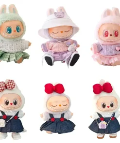 Ropa Labubu Doll Clothes Outfit Accessories Sweater Yarn Skirt For 15/17cm Labubu Plush Doll's Clothing Girl Toy