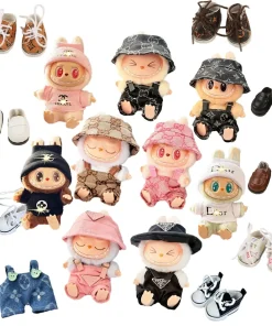 Anime Labubu Doll Clothes Fashion Overalls Labubu Idol V1 V2 Dolls Clothing Accessories 15/17cm Plush Doll Universal