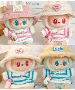 17cm Labubu I II Idol Dolls Cute Mini Plush Doll'S Clothes Korea Kpop Exo Idol Dolls Overalls Clothing DIY Accessories Gifts