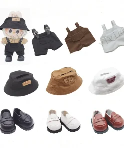 Mini Doll'S Clothes Outfit Accessories For Korea Kpop Exo 15-17cm Labubu Idol V1 V2 overalls bucket hat shoes Clothing Gift