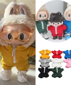 For 15/17cm Labubu Sports Style Zipper Sweatshirt Suit Doll Clothes Decoration Accessories Suitable for Ropa Labubu