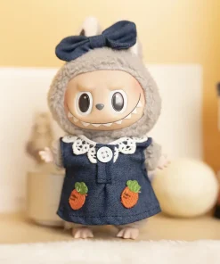 Labubu Pendants Doll Clothes Carrot Denim Skirt Sets Fashionable And Cute Plush Toys Doll Change Accessories Labubu Clothes