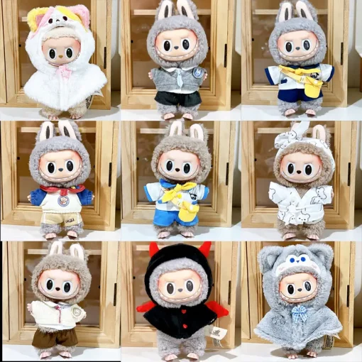 Only Clothes The Labubu Cute And Fashionable Set 17cm Vinyl Figurine Changed  Clothes Accessories Pendants Plush Cape Causal