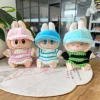 17cm Mini Plush Doll’S Clothes Outfit Accessories For Korea Kpop Exo Labubu Idol Dolls Corduroy overalls T-shirt Clothing Gift 3
