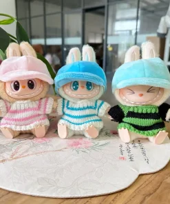 17cm Labubu I II Idol Dolls Sweater Hat Winter Suits Clothing Plush Doll'S Clothes Accessories For Korea Kpop Exo Sitting Party