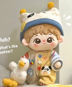 New Cotton Doll Clothes 20cm Cute Delicate Doll Pajamas Hoodie Winter Change Plush Doll Clothing Accessories Labubu Toy Set