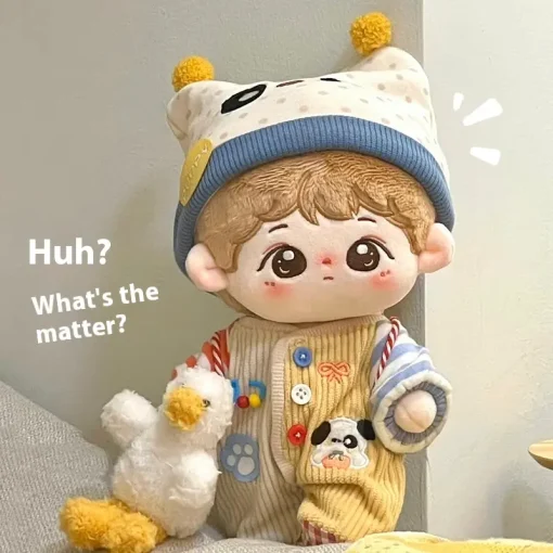 New Cotton Doll Clothes 20cm Cute Delicate Doll Pajamas Hoodie Winter Change Plush Doll Clothing Accessories Labubu Toy Set