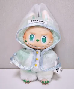Labubu Clothes For 15-17cm V1 V2 V3 Plush Idol Doll Clothing Transparent Raincoat Rain boots Decoration Accessories Fans Gift