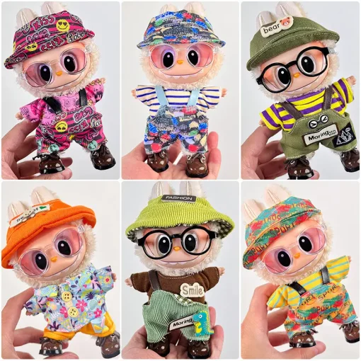 The First Second And Third Generation Labubu Baby Clothes 17cm Labubu Plush Toy Pendant Clothes Replace Cute Fashionable Suit