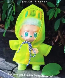 Cute Rain Coat & Shoes for 17cm Labubu Outfit Suitable for Labubu 3.0 Dolls Outfit Boots Toys Casual Sports Dolls Accessories