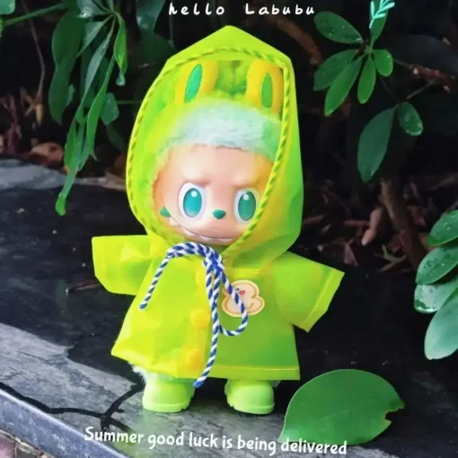 Cute Rain Coat & Shoes for 17cm Labubu Outfit Suitable for Labubu 3.0 Dolls Outfit Boots Toys Casual Sports Dolls Accessories