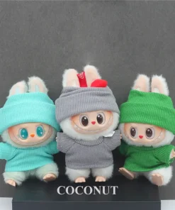 Labubu Trendy Clothes Threaded knitted flanged cap pullover knitted T-shirt Labubu Ropa Doll Accessories