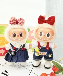 17cm Labubu Doll Outfits Designer Red Dress Labubu Clothes Luxury Streetwear Labubu Outfit Accessories Designer Custom