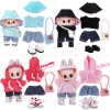 17cm Plush Doll’s Clothes The Monster Labubu Outfit Accessories Clothing DIY Kids Gift Black and Red Mouse Overall and Hat 3