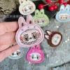 Labubu 7pcs/set Self-Adhesive Iron-On Cartoon Animal Embroidery Patches for Clothes, Bags, Jeans Decorative Appliques