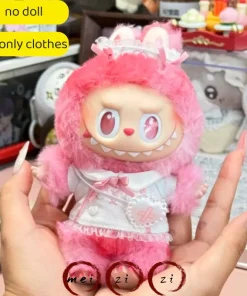 New 10cm Cotton Doll Clothes Skullpanda Rilakkuma Soft Cute Custom Fashion Dress 17cm Labubu V3 Exquisite Kawaii Clothes Outfits