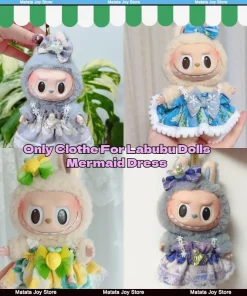 Only Clothes For Labubu Doll Clothes First Second Generation Clothes Sweet Mermaid Fruit Dresses Fashionable Accessories Fabric