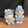 Labubu Doll Clothes Black Jacket Coat Chitiao Grid Skirt Set 17cm Plush Doll Clothes Labubu I II Idol Doll Sitting Party 2