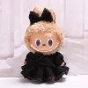 17cm Labubu Grey Hoodie Suit Casual Style Series Cute Mini Plush Idol Dolls Jumpsuit Clothing Overalls No Doll Accessories 3