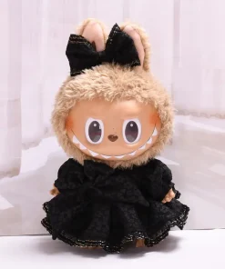 38cm Labubu Golden Edge Evening Dress Fashion Doll Clothes Dress Up For Flip With Me Spring Wild Vinyl Labubu Doll Girl Gifts
