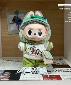 V1 V2 V3 Labubu Clothes Outfit Baby Green Big Fish Satchel Set Labubu Clothing For Collectors Plush Doll'S Clothing Toy Gift