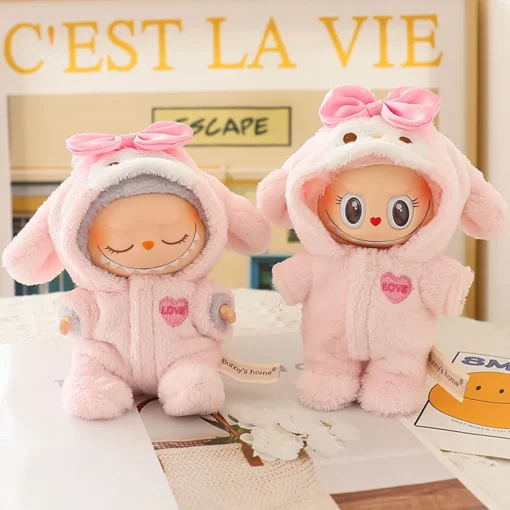 Labubu Doll Clothes Baby Penguin Onesie Labubu I II Idol Dolls 15/17cm Plush Doll'S Clothes Sitting Party Accessories