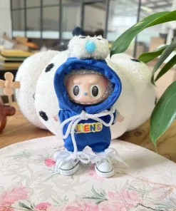 17cm Labubu Clothes Mini Plush Doll'S Clothes Labubu Outfit Hoodie Suit Clothes Accessories Plush Cartoon Accessorie Custom