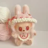 17cm Labubu Doll Clothes Denim Shoulder Strap Skirt Blind Box Pendant Labubu Straw Hat Skirt Replacement Clothes Trend No Doll 3