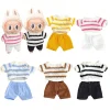 Mini Doll'S Clothes Outfit Accessories For 15-17cm Ropa Labubu V1 V2 10cm cotton doll Striped sweater Shorts Clothing