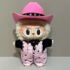 For 17cm Labubu Doll Outfit Wrinkled Skirt Flower Hairpin Set Fisherman Hat Labubu Clothes Ropa Labubu 2