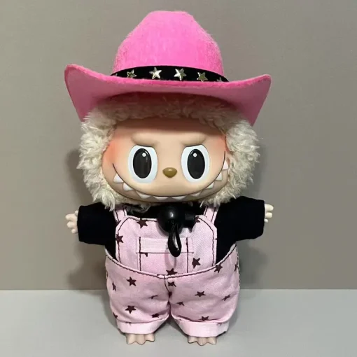 15cm 17cm In Stock Blind Box Labubu Clothing Overall Leisure Baby Clothes Cowboy West Match Decoration Delicate Birthday Gift
