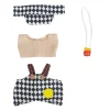17cm Labubu Doll V1 V2 Winter Days Milk Tea Dark Green Flower Fragrance Sweet Peas Small Baby Clothes Hanging Accessories Gifts 2