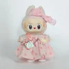 17cm Mini Plush Doll Clothing Accessories for Korea kpop labubu idol bright pink bow  princess gauze skirt clothing