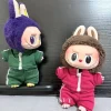 For 3.0 Labubu Outfit Checkered Overalls Dress Set Doll Accessories Cute Clothes 3