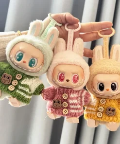 15-17 cm Labubu Clothes Outfit Labubu Sitting Party Bear Label Scarf Hat Bag Dolls Accessories Cute Decoration New