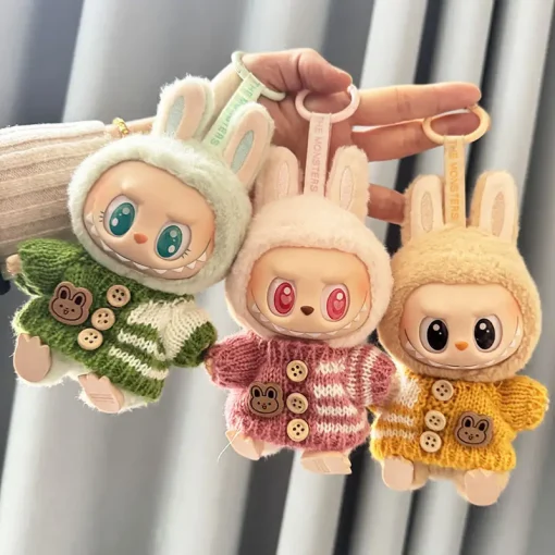 15-17 cm Labubu Clothes Outfit Labubu Sitting Party Bear Label Scarf Hat Bag Dolls Accessories Cute Decoration New