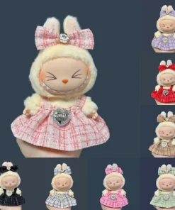 For 17cm Labubu Plush Doll Skirt- Adorable Skirt Set for DIY Clothes Accessories Gift