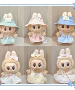 The Second Generation Plush Toy Pendant Labubu Clothes Keychain Ragcloth Sitting Party Baby Clothes Small Skirt Ragcloth Clothes