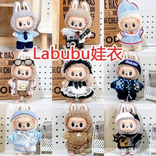 Labubu Doll Clothes 17cm Plush Plush Toy Cute And Fashionable Set Vinyl Plush Toy Plush Clothing Trendy Fashionable Accessories