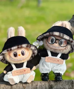 17cm Labubu Doll Clothes First Second And Third Generation Blind Box Pendant Labubu Doll Clothes Overalls Dressing Only Clothes